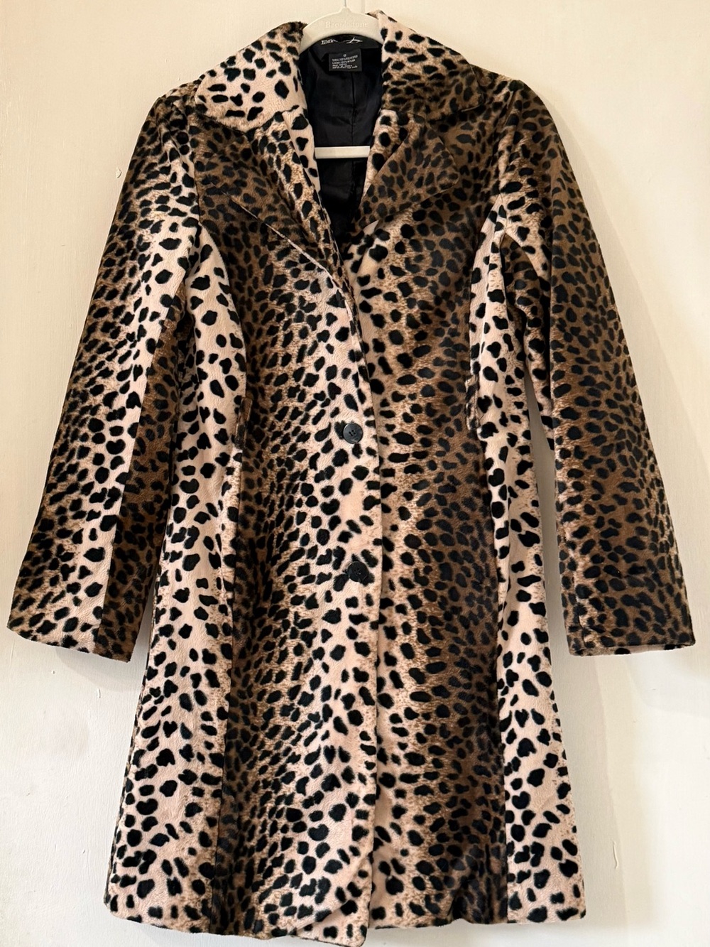 Vintage 90s Leopard Cheetah Print Faux-Fur Women's Coat